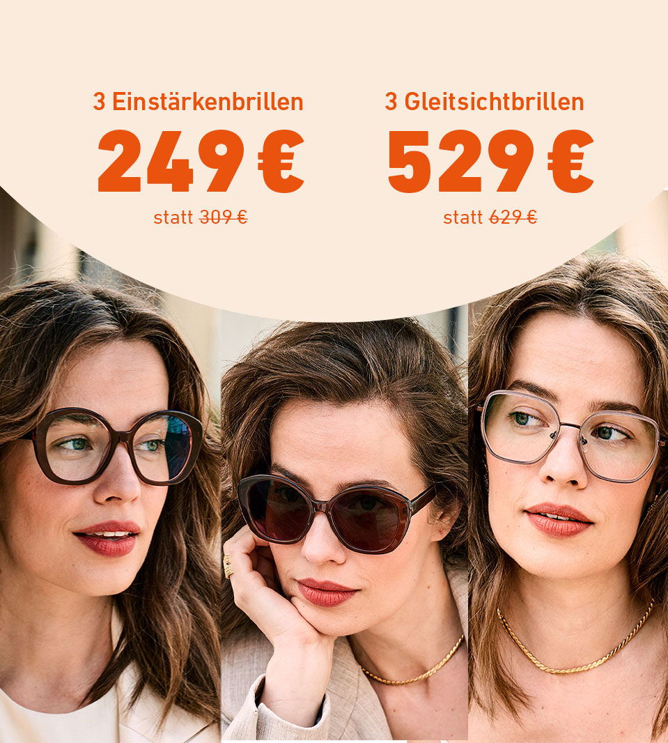 3 Brillen zum Preis von 2